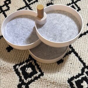 White and Gray Tiered Jewelry Organizer